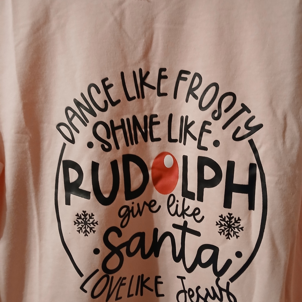 Pink Long Sleeve Christmas TShirt - Picture 2 of 3